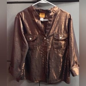 Ruby rd brown metallic shirt size 18